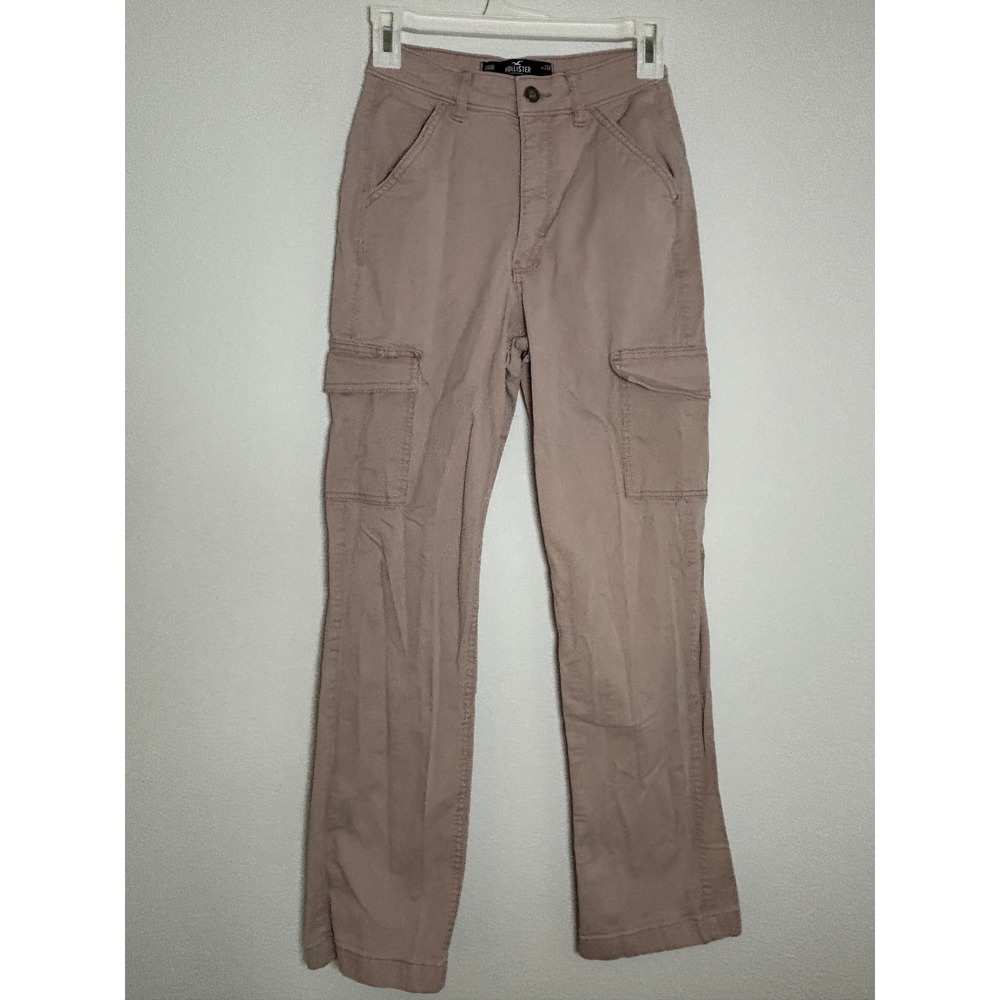Hollister Ultra High-Rise Dad Pant Mauve‎ Pink Cargo Straight Leg W23R Womens